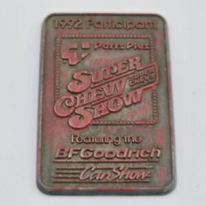 1992 BF Goodrich Super Chevy Magazine Car Show Participants Metal Plaque Classic